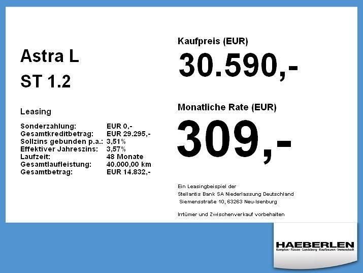 Neu Opel Astra 131 PS (96 kW) 2025 Grau Kombi