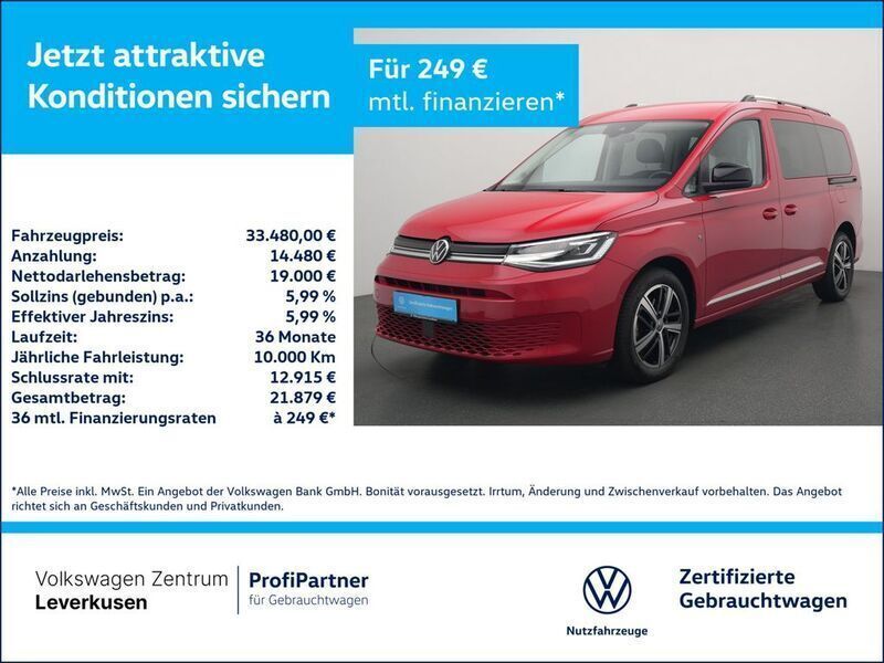 Kirschrot Gebraucht 2022 VW Caddy Maxi Style Van / Kleinbus | 34.980 € (Fairer Preis) - Bild 1/3