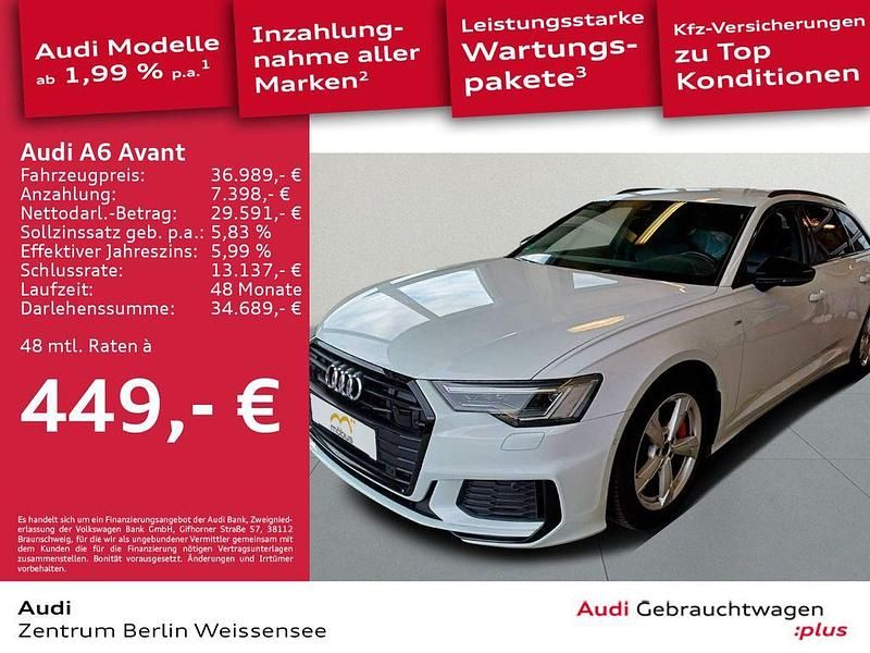 Gletscherweiß metallic Gebraucht 2021 Audi A6 Ambiente Kombi | 36.989 € (Guter Preis) - Bild 1/4