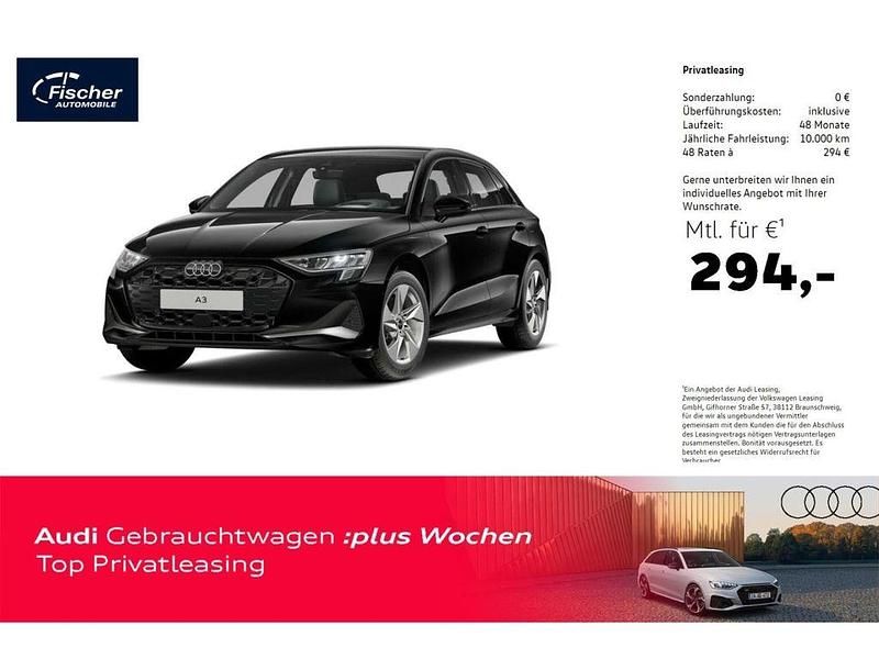 Schwarz Gebraucht 2024 Audi A3 Sportback Advanced Limousine | 32.980 € (Fairer Preis) - Bild 1/4