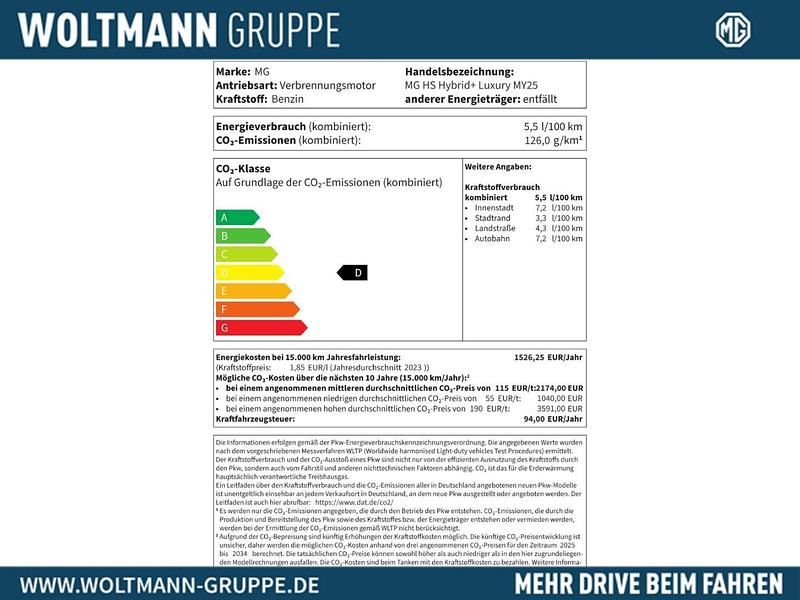 Nowe MG HS Comfort 224 KM (164 kW) 2025 Niebieski SUV
