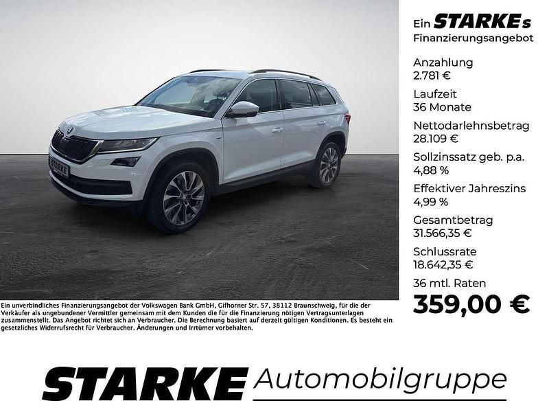 Moonweiss metallic Gebraucht 2021 Skoda Kodiaq Clever SUV | 30.890 € (Guter Preis) - Bild 1/4