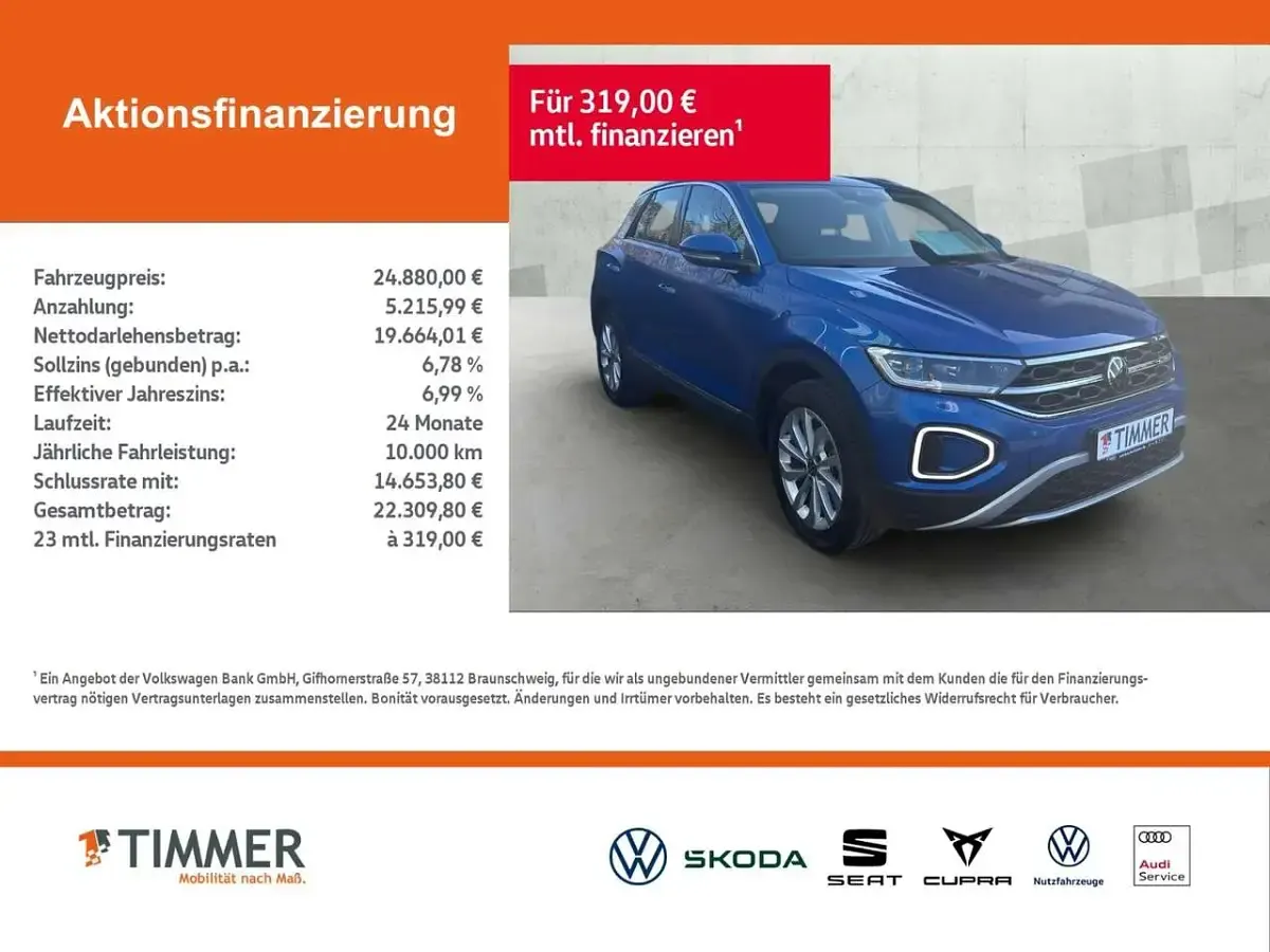 Gebraucht VW T-Roc Style 150 PS (110 kW) 2022 Blau SUV