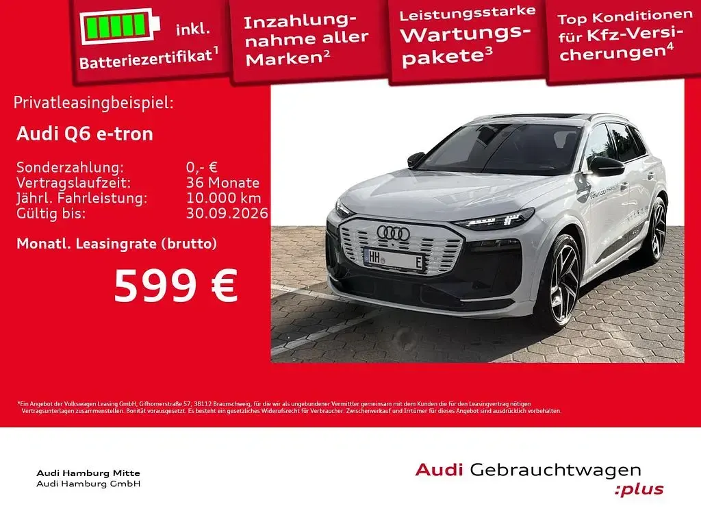 Gebraucht Audi Q6 e-tron S-Line 225 kW (306 PS) 2025 Weiß SUV