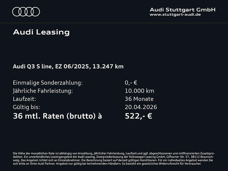 Gebraucht Audi Q3 Ambiente 245 PS (180 kW) 2025 Mythosschwarz metallic SUV