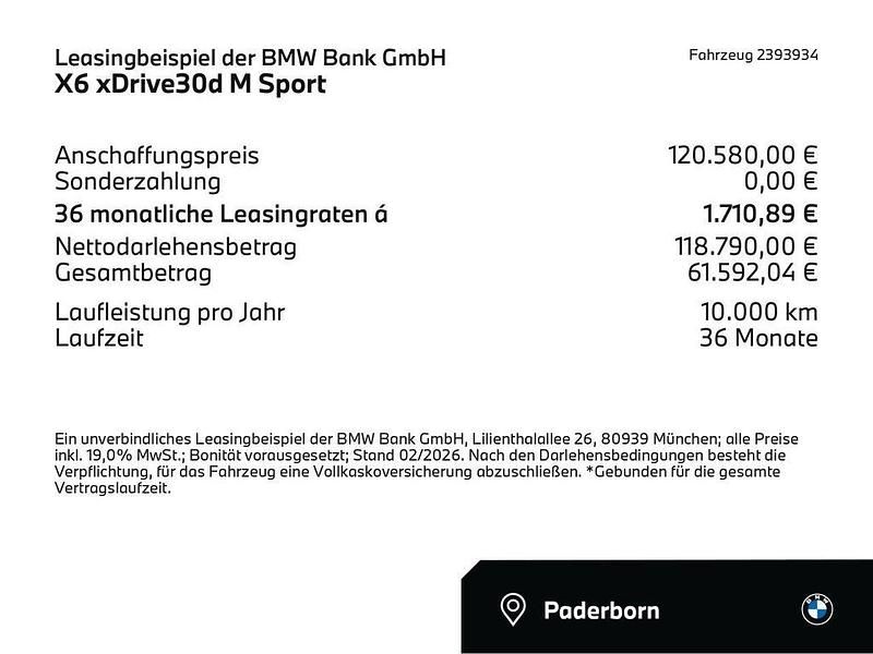 Neu BMW X6 M Sport 286 PS (210 kW) 2025 Schwarz SUV