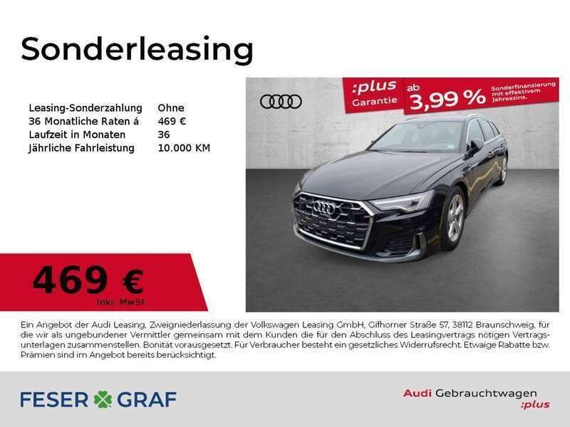 Mythosschwarz metallic Gebraucht 2024 Audi A6 S-Line Kombi | 52.990 € - Bild 1/4