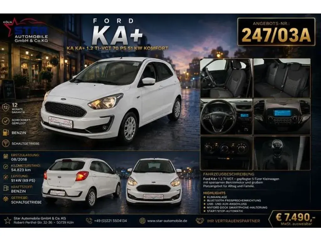 Gebraucht Ford Ka 69 PS (50 kW) 2018 Liquidweiß Limousine