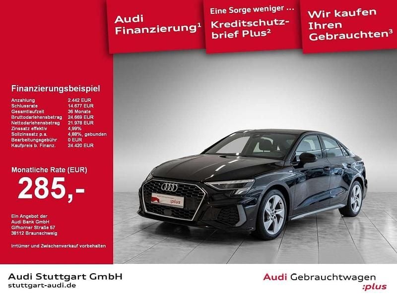 Schwarz Gebraucht 2022 Audi A3 S-Line Limousine | 24.420 € (Guter Preis) - Bild 1/2