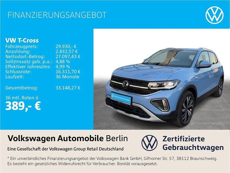 Gebraucht VW T-Cross Style 150 PS (110 kW) 2025 Clear blue metallic/clear blue SUV