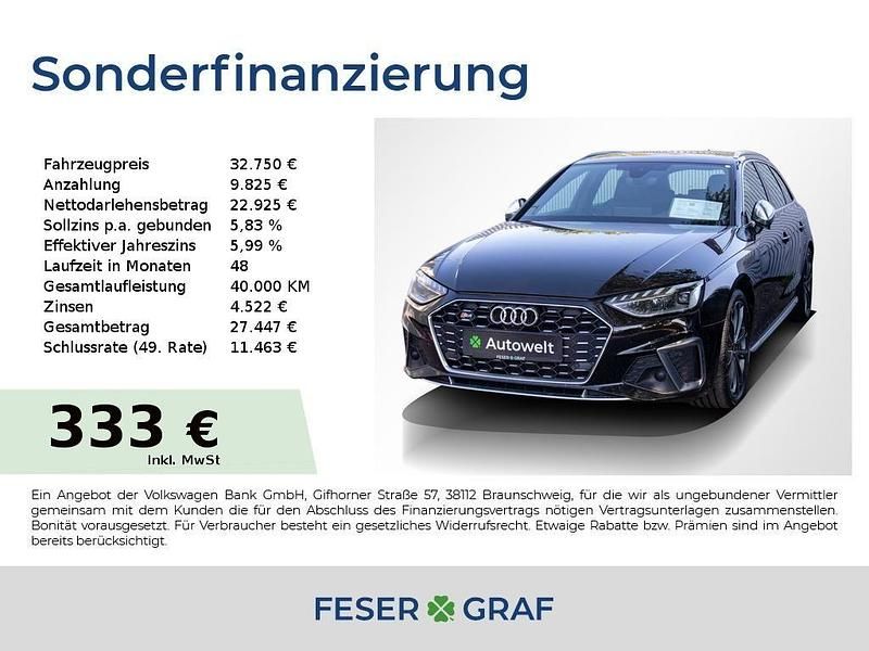 Mythosschwarz metallic Gebraucht 2021 Audi S4 Design Kombi | 32.750 € (Fairer Preis) - Bild 1/4