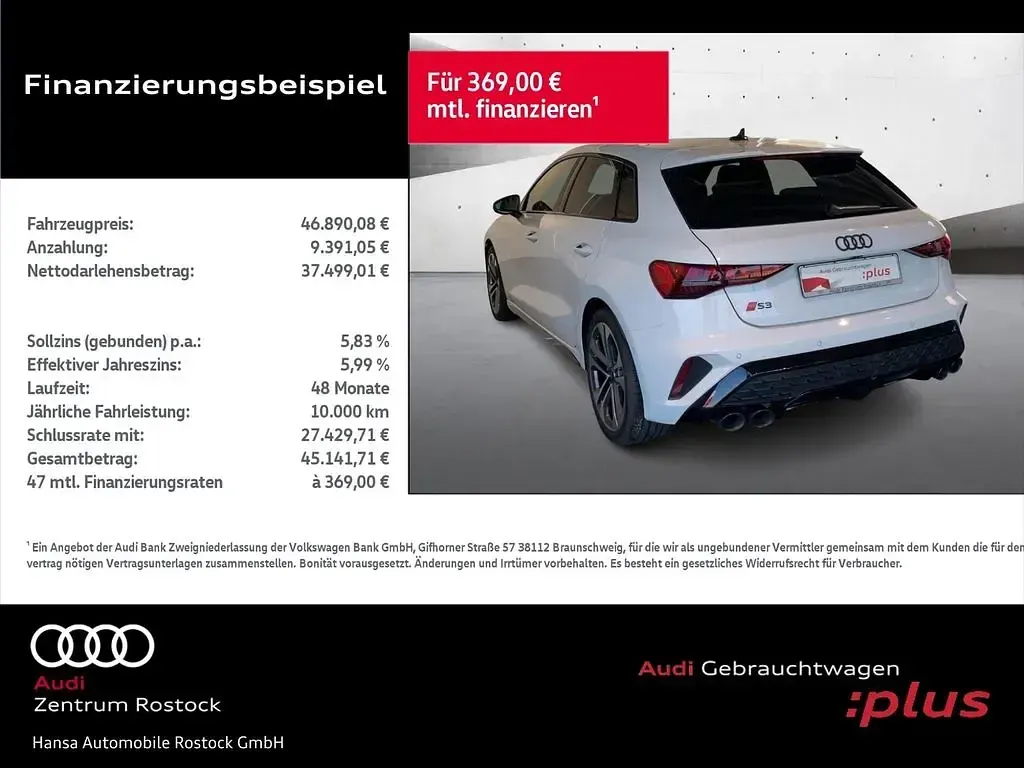 Gebraucht Audi S3 Comfort 333 PS (244 kW) 2025 Gletscherweiß metallic Limousine