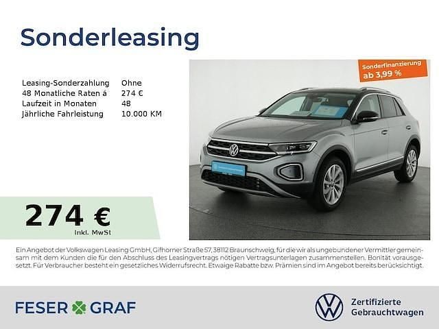 Pyrit silber metallic schwarz Gebraucht 2024 VW T-Roc Style SUV | 27.907 € (Superpreis) - Bild 1/2
