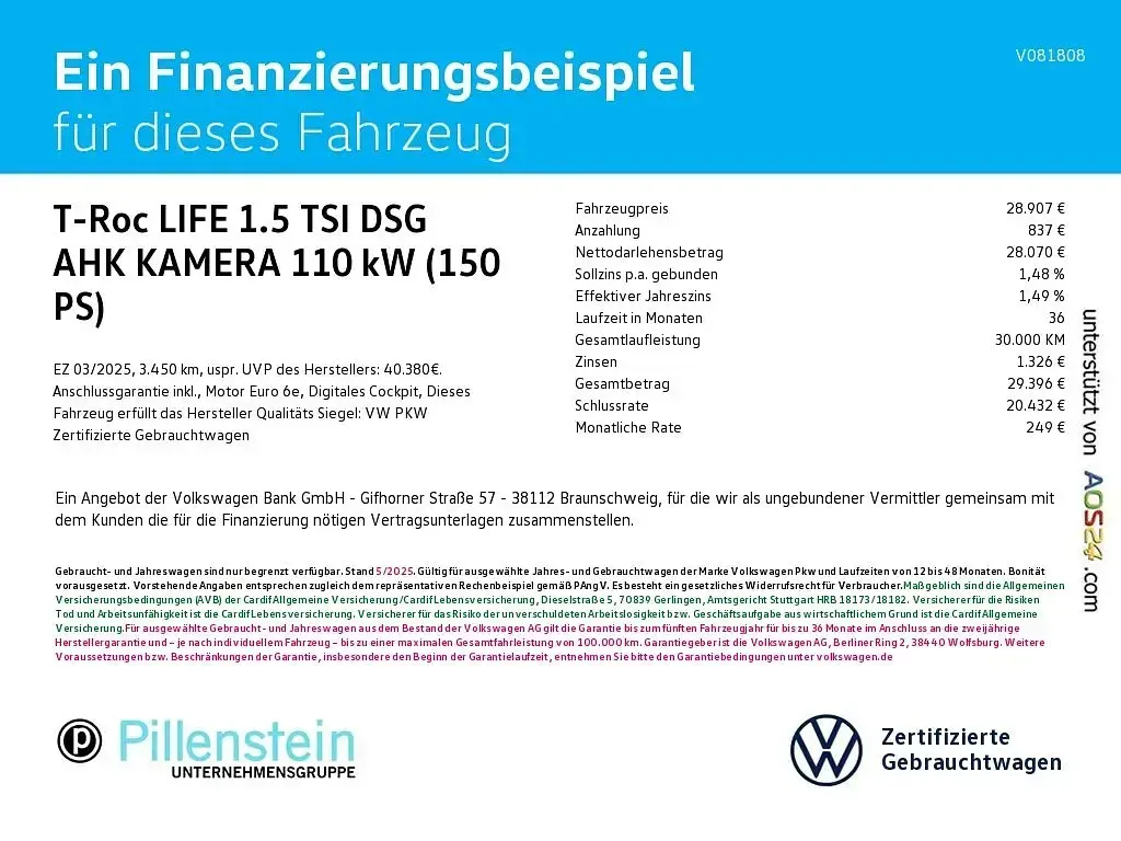 Gebraucht VW T-Roc Life 150 PS (110 kW) 2025 Rot SUV