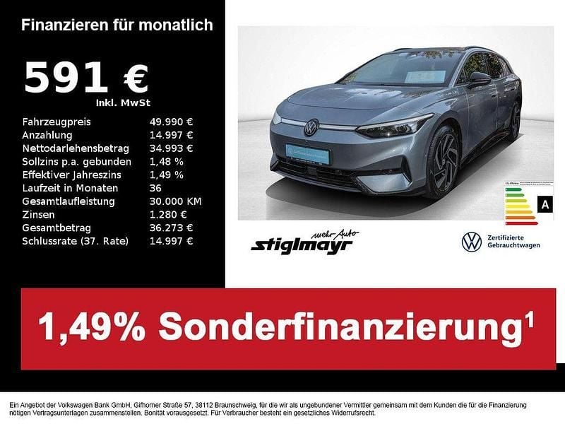 Stonewashed blue metallic Gebraucht 2025 VW ID.7 Pro Limousine | 49.990 € - Bild 1/4