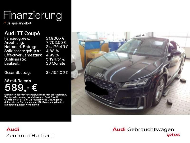 Mythosschwarz metallic Gebraucht 2019 Audi TT Design Coupé | 31.930 € (Fairer Preis) - Bild 1/4