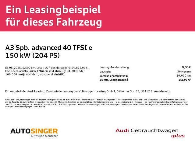 Gebraucht Audi A3 Advanced Plus 204 PS (150 kW) 2025 Mythosschwarz metallic Limousine