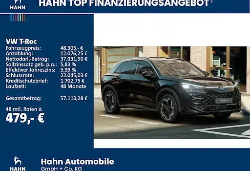 Gebraucht VW T-Roc R-line 150 PS (110 kW) 2026 Schwarz SUV
