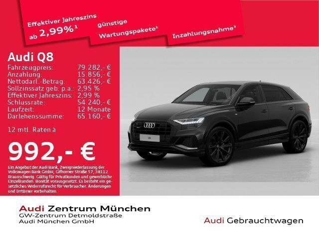 Mythosschwarz metallic Gebraucht 2022 Audi Q8 Ambiente SUV | 79.282 € (Etwas zu teuer) - Bild 1/2