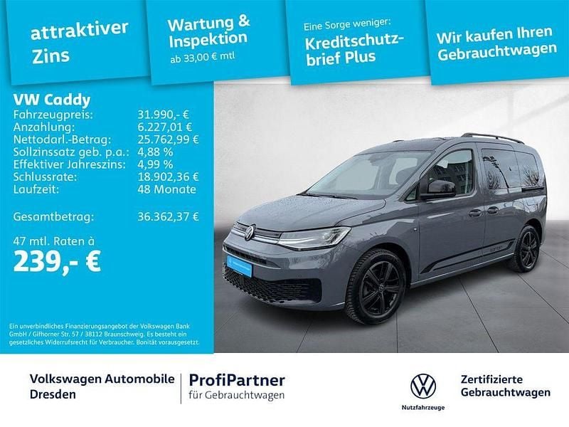 Gebraucht VW Caddy Edition 102 PS (75 kW) 2025 Pure grey/deep black perleffek Van / Kleinbus