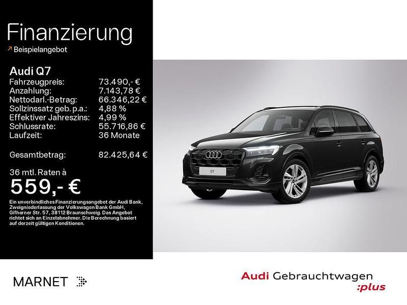 Mythosschwarz metallic Gebraucht 2024 Audi Q7 S-Line SUV | 73.490 € (Superpreis) - Bild 1/3