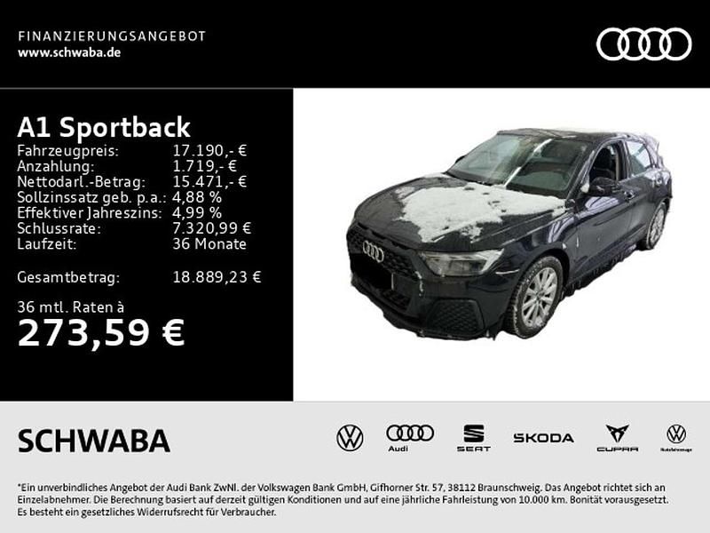 Mythosschwarz metallic Gebraucht 2021 Audi A1 Limousine | 17.190 € (Guter Preis) - Bild 1/4