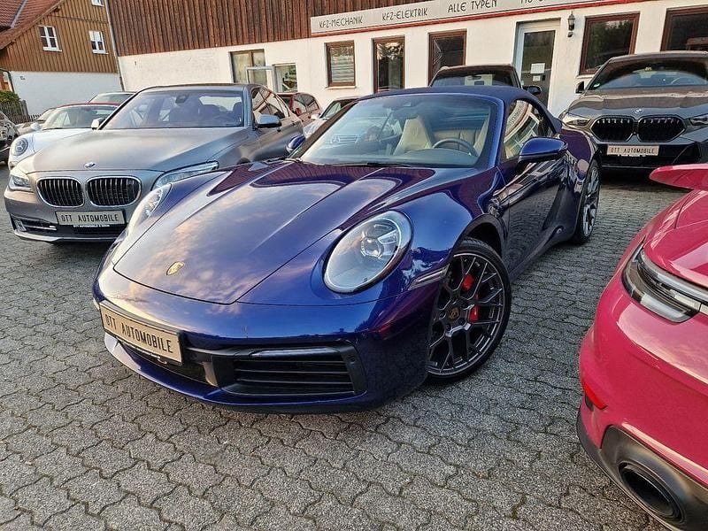 Enzianblau Gebraucht 2019 Porsche 911 Carrera 4S Cabriolet Cabrio | 117.992 € (Superpreis) - Bild 1/4
