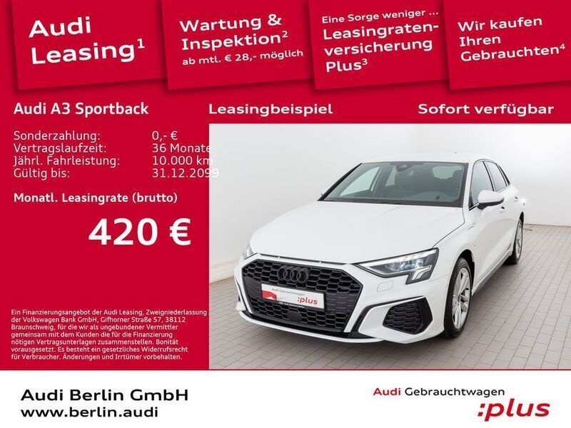 Ibisweiß Gebraucht 2022 Audi A3 Sportback e-tron S-Line Limousine | 26.990 € (Guter Preis) - Bild 1/3