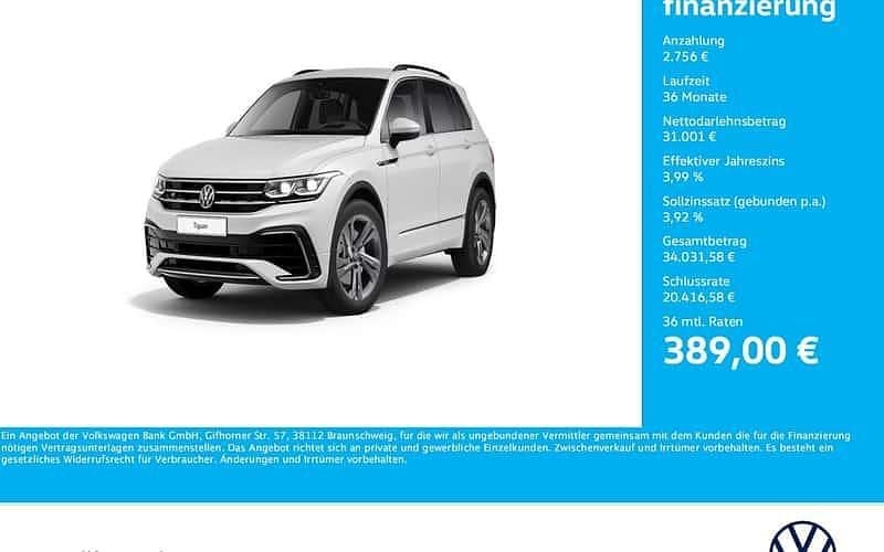 Oryxweiß perlmutteffekt Gebraucht 2021 VW Tiguan R-line SUV | 33.277 € (Fairer Preis) - Bild 1/4