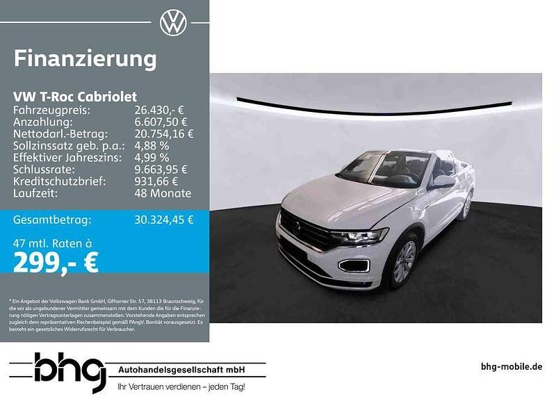 Weiß Gebraucht 2021 VW T-Roc Cabriolet R-line Cabrio | 26.430 € (Fairer Preis) - Bild 1/4