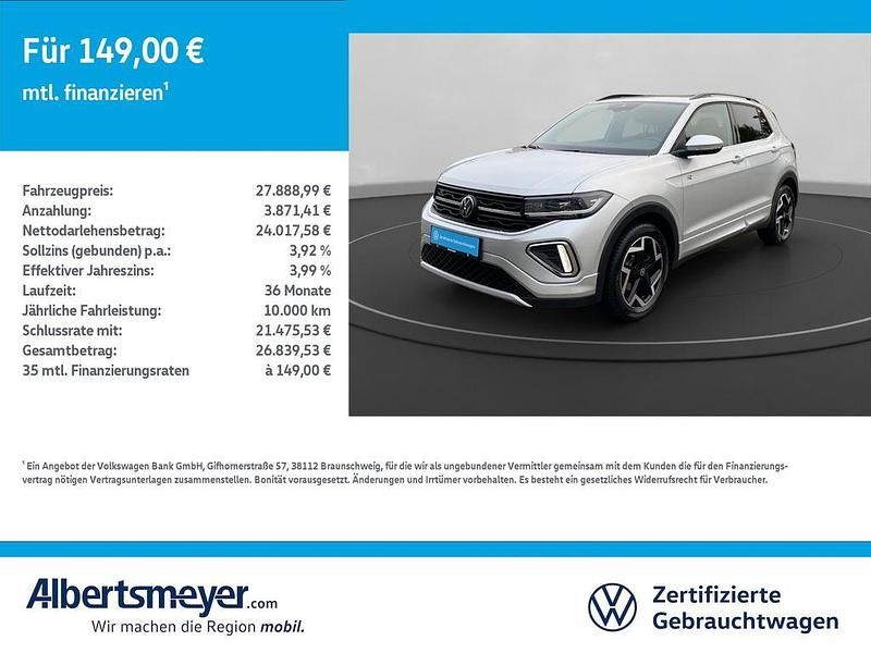 Silber Gebraucht 2025 VW T-Cross R-line SUV | 27.888 € (Fairer Preis) - Bild 1/4