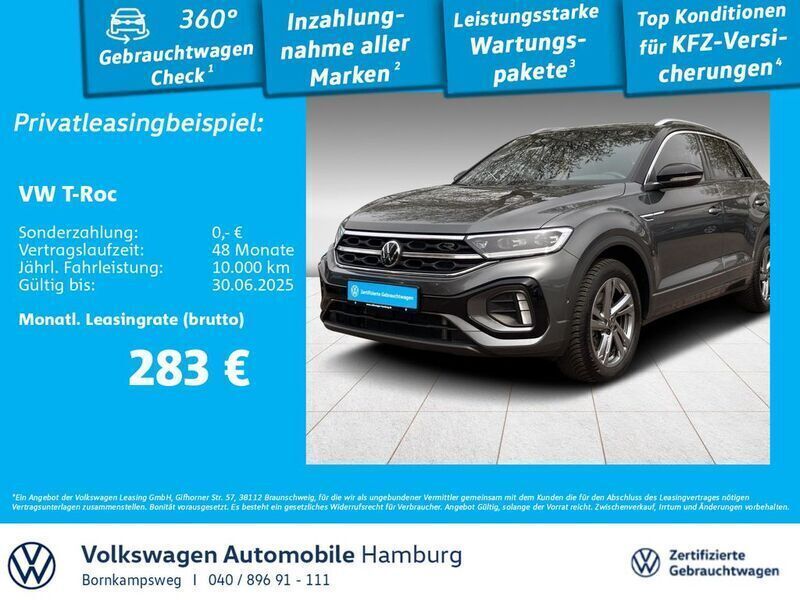 X3 indiumgrau metallic Gebraucht 2024 VW T-Roc R-line SUV | 33.444 € (Fairer Preis) - Bild 1/3