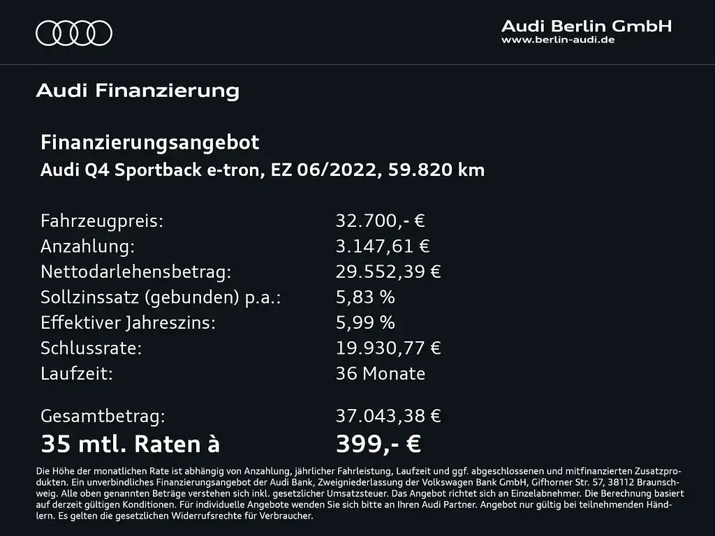 Gebraucht Audi Q4 Sportback e-tron Sport 219 kW (299 PS) 2022 Blau SUV