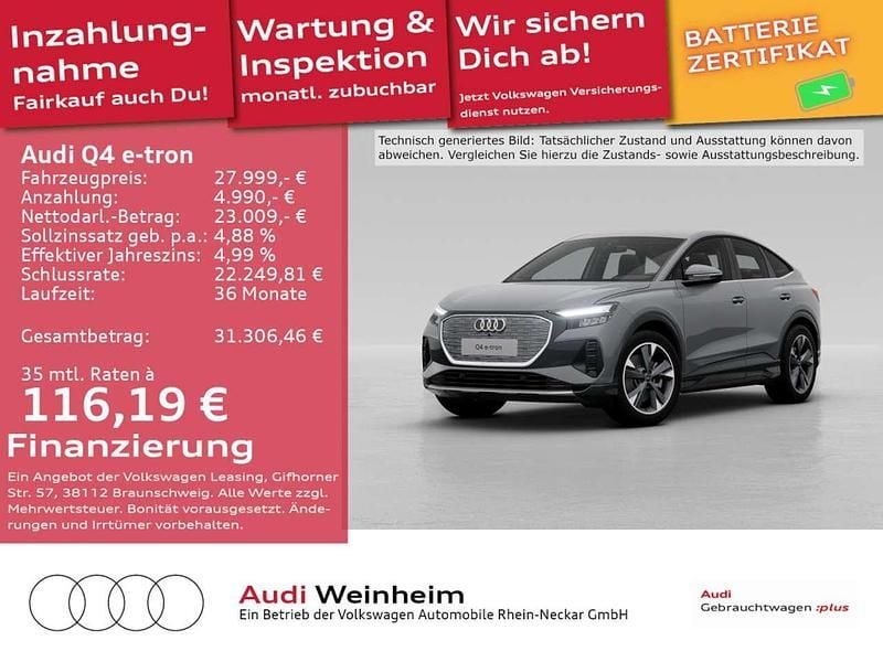 Kieselgrau Gebraucht 2022 Audi Q4 Sportback e-tron Ambiente SUV | 27.999 € (Superpreis) - Bild 1/3