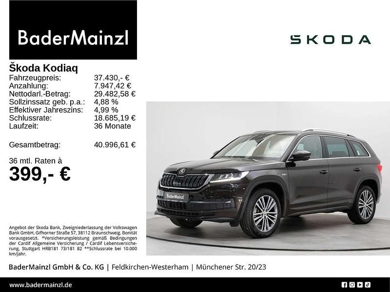 Magneticbraun metallic Gebraucht 2021 Skoda Kodiaq LAURIN & KLEMENT SUV | 37.430 € (Fairer Preis) - Bild 1/3