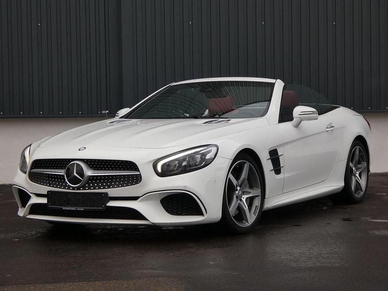 Polarweiß Gebraucht 2016 Mercedes SL400 AMG line Cabrio | 48.990 € (Teuer) - Bild 1/4