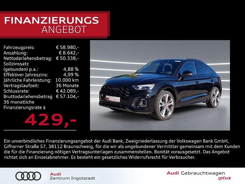 Mythosschwarz metallic Gebraucht 2022 Audi SQ5 Sportback Ambiente SUV | 58.980 € (Fairer Preis) - Bild 1/3