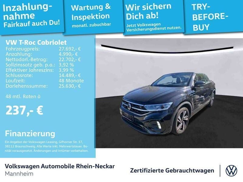 Deep black perleffekt Gebraucht 2022 VW T-Roc Cabriolet R-line Cabrio | 28.491 € (Fairer Preis) - Bild 1/2