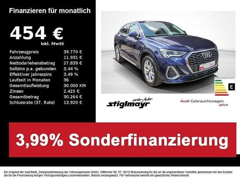 Navarrablau metallic Gebraucht 2024 Audi Q3 Sportback S-Line SUV | 39.770 € (Superpreis) - Bild 1/4