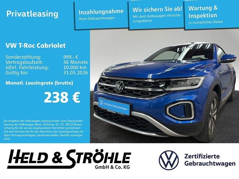 Gebraucht VW T-Roc Cabriolet Move 116 PS (85 kW) 2024 Ravennablau metallic/schwarz Cabrio