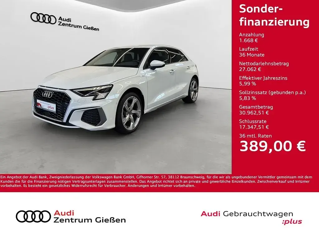 Gebraucht Audi A3 S-Line 150 PS (110 kW) 2022 Weiß Limousine