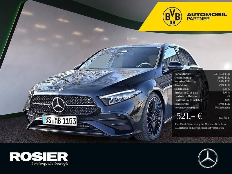 Schwarz / nachtschwarz Gebraucht 2025 Mercedes A180 AMG line Limousine | 37.390 € (Teuer) - Bild 1/4