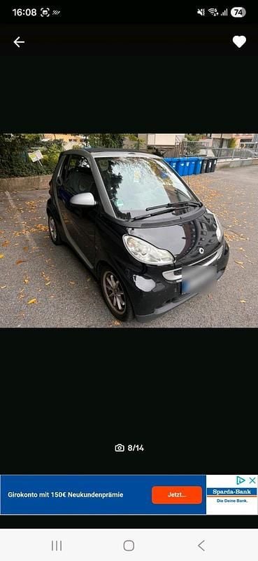 Schwarz Gebraucht 2009 Smart ForTwo Cabrio Cabrio | 3.100 € (Guter Preis) - Bild 1/4