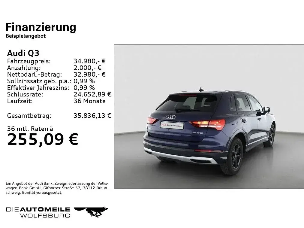 Gebraucht Audi Q3 Advanced 150 PS (110 kW) 2025 Navarrablau metallic SUV