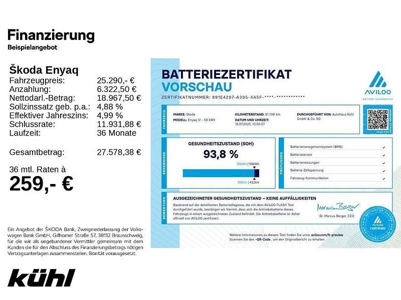 Schwarzmagic perleffekt Gebraucht 2021 Skoda Enyaq iV Loft SUV | 24.990 € (Etwas zu teuer) - Bild 1/4