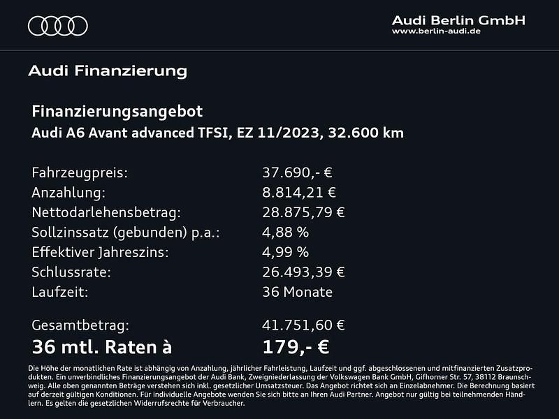 Second-hand Audi A6 Advanced Plus 265 CP (194 kW) 2023 Negru Break