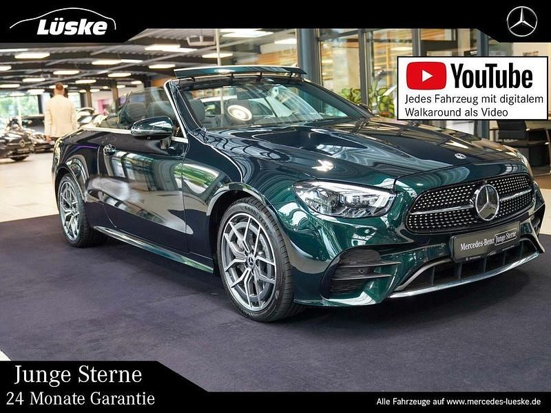 Lack smaragdgrün Gebraucht 2021 Mercedes E450 AMG line Cabrio | 61.900 € (Teuer) - Bild 1/4