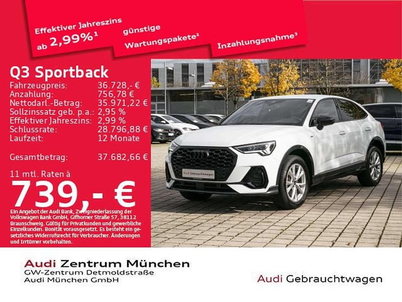 Gletscherweiß metallic Gebraucht 2022 Audi Q3 S-Line SUV | 36.728 € (Fairer Preis) - Bild 1/2