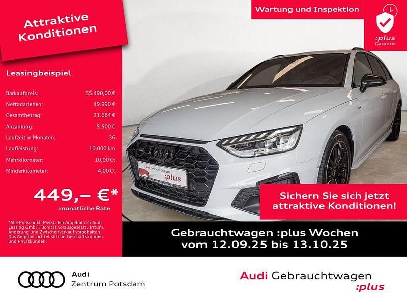 Gletscherweiß metallic Gebraucht 2024 Audi A4 S-Line Kombi | 55.490 € - Bild 1/3