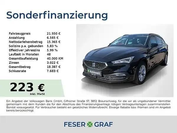 Gebraucht Seat Leon 150 PS (110 kW) 2022 Midnight schwarz metallic Kombi